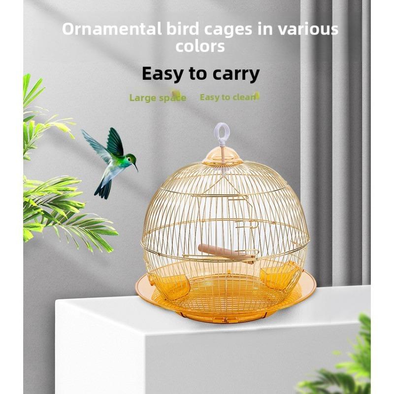 High-end Birdcage, Parrot Birdcage, Household and Villa Model, Convenient to Carry, Made of Metal Wire with an Attached Birdcage