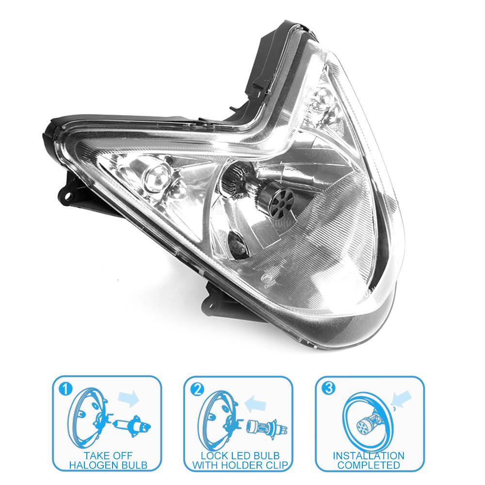 Светодиодная фара для электромотоцикла M8 H4 HS1: Сверхяркий, встроенный 3-контактный, светодиодный свет с широким напряжением 9-48 В