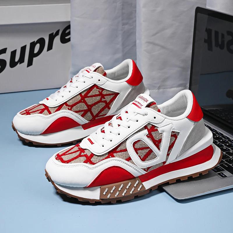 Новые весенние и осенние нескользящие мужские туфли Forrest Gump с толстой подошвой, модная дизайнерская спортивная обувь, дышащий размер 44