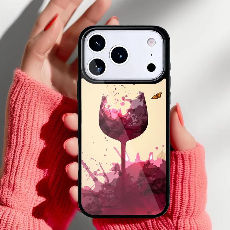 Чехол для телефона с принтом бокала красного вина для iPhone 17 Air 16e 15 14 13 Pro Max Задняя крышка для 12 11 Pro Coque