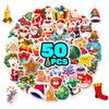 50 Christmas Day Cartoon Graffiti Stickers Christmas Hat Elk Diy Decorative Luggage Notebook Stickers