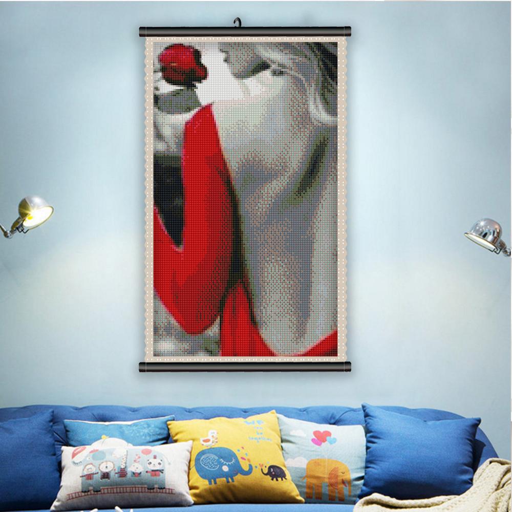 5D DIY Рамка Алмазная картина Сексуальная женщина Вышивка Красная роза Полный квадратный мозаичный цветок Картина из горного хрусталя Домашний декор