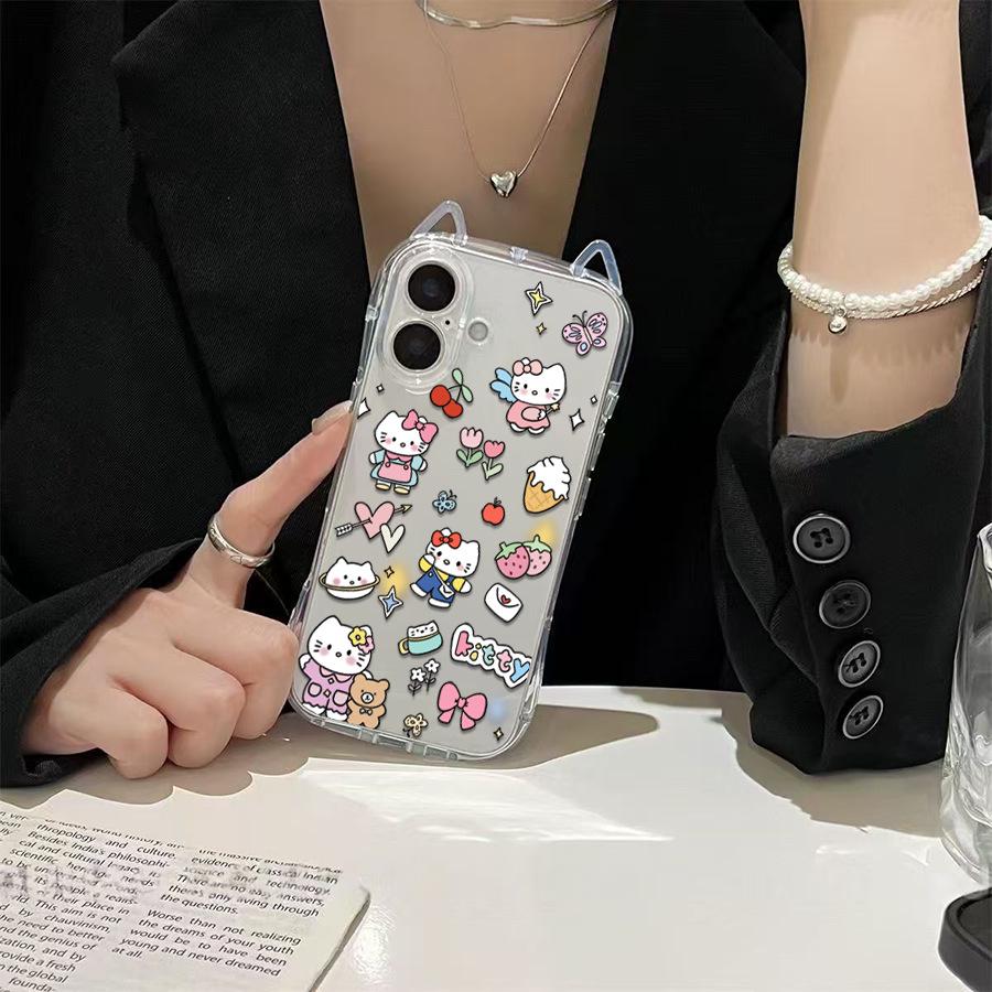 Чехол для телефона Sanrio с ушками кошки KT для Apple 17 - Новая модель