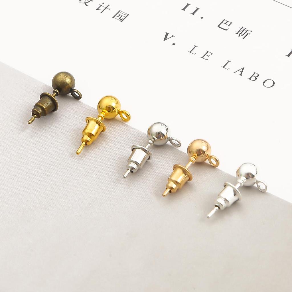 10/50 шт. металлические фурнитура для сережек-гвоздиков, основные стопоры для игл для серег, аксессуары «сделай сам»