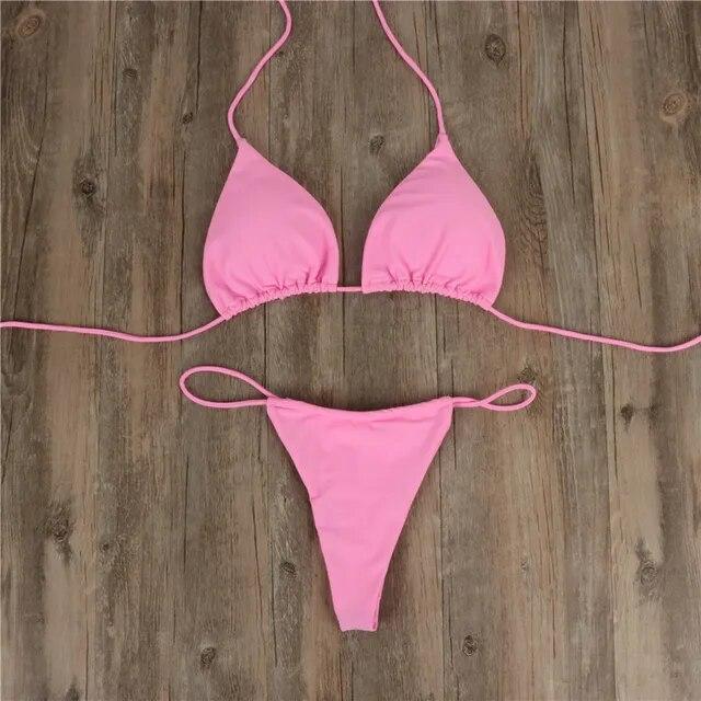 Sexy Women Bikini Brazilian Swimsuit Push-up Padded Bra Thong Two Pieces Swimwear Beachwear Bathing Suit Femme
