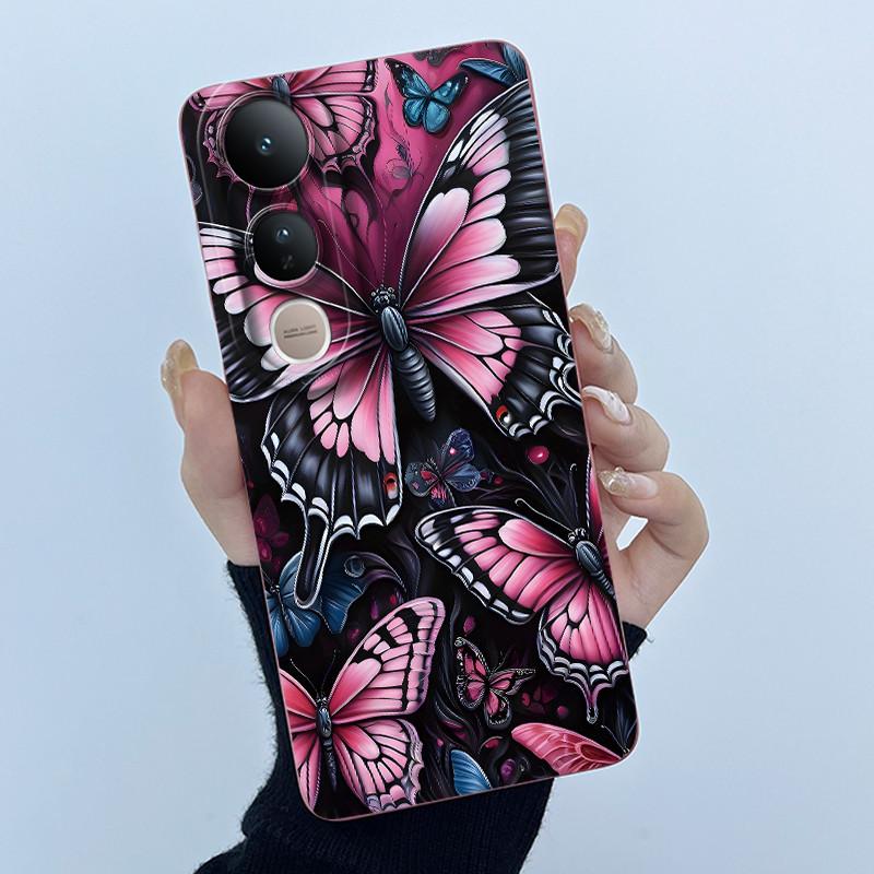 For Vivo V50 Lite Case Lovely Phone Shell Soft Liquid Silicone Back Cover For Vivo V 50 Lite Full Protection Shockproof Bumper