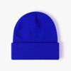 Unisex Winter Warm Ribbed Knitted Hat Acrylic Beanie with Custom Logo Digital Printing Solid Color and Cuffed Design