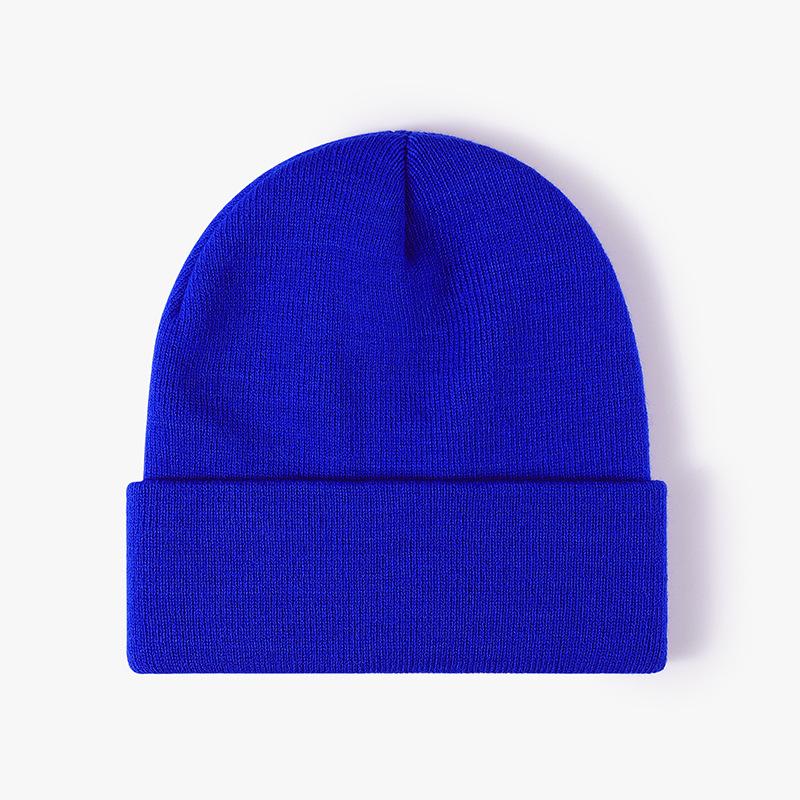 Unisex Winter Warm Ribbed Knitted Hat Acrylic Beanie with Custom Logo Digital Printing Solid Color and Cuffed Design