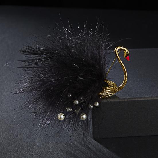 Брошь унисекс из искусственного жемчуга со стразами, перьями, птицами, животными, булавка, ювелирные изделия с лацканами рубашки