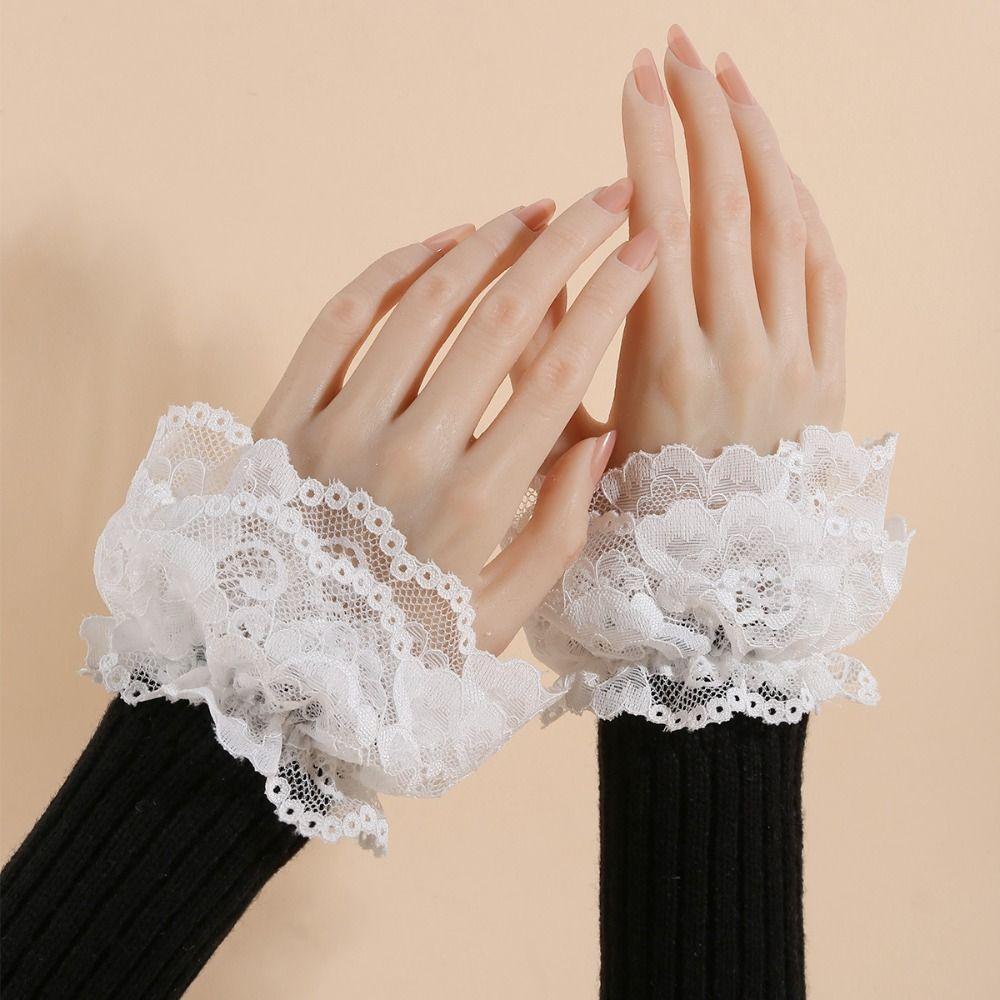 Costume Accessory Fake Cuff Lace Ruffled Wrist Lace Cuff Fake Sleeves Cuffs Stage Performance