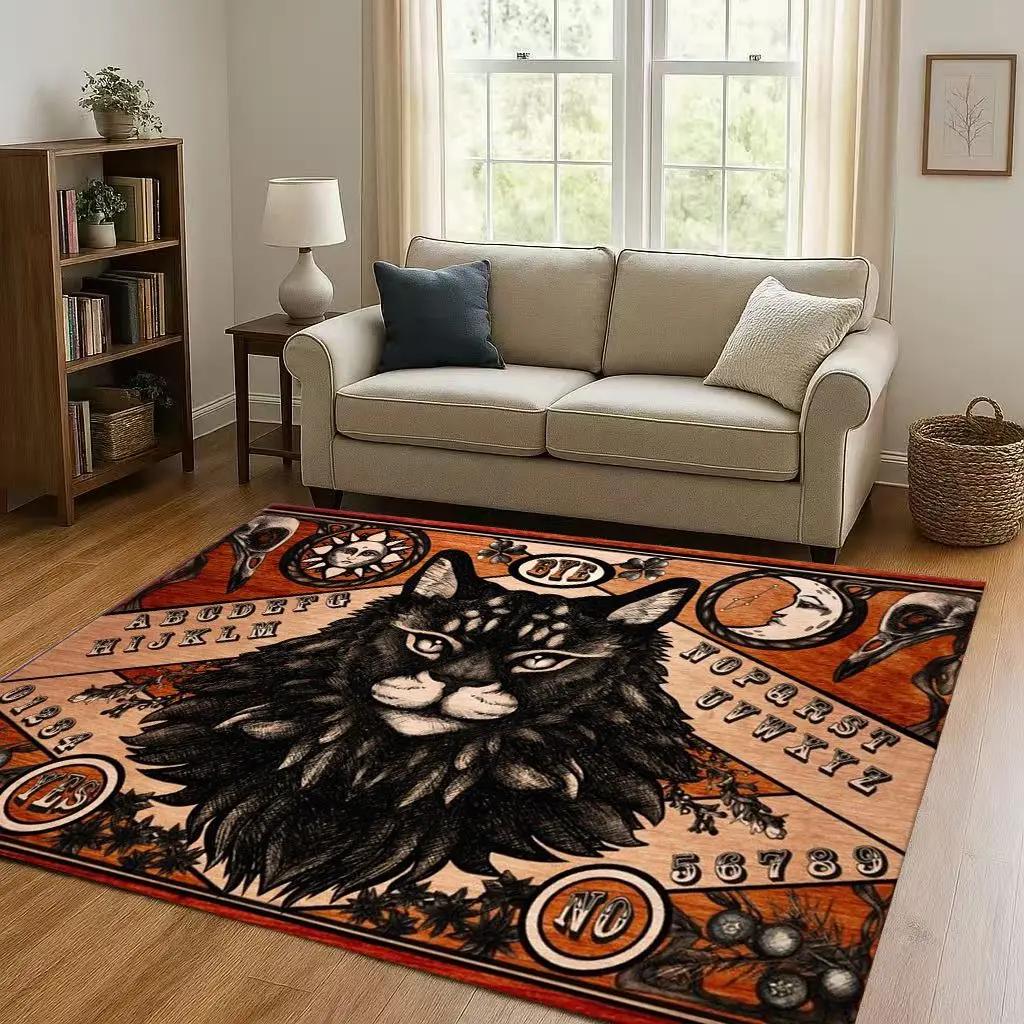 HD Retro Witch Spirit Ouija Board Art Living Room Non-Slip Area Rug Carpet for Bedroom Kids Playroom Sofa,Home Decor Doormat