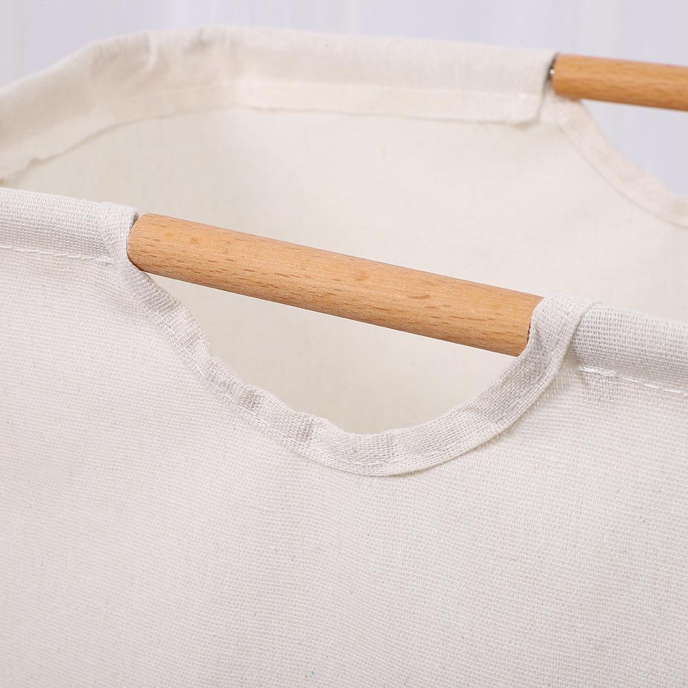 Foldable Cotton Linen Laundry Basket for Bedroom/Bathroom