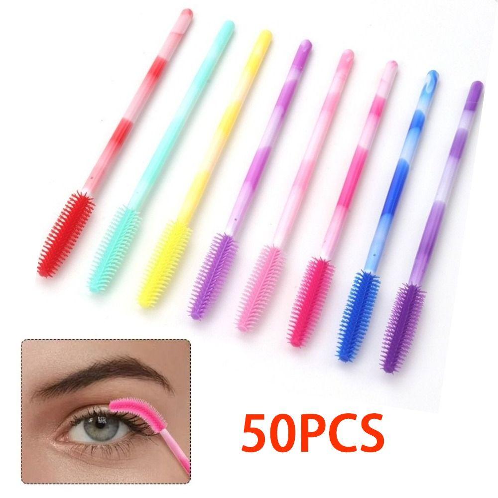 50Pcs Silicone Eyelash Brushes Makeup Tools Eyebrow Comb Spoolers Eyelash Makeup Brush Makeup Kit