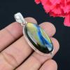 Подвеска из драгоценного камня лабрадорит, твердая подвеска из стерлингового серебра 925 пробы, ювелирный подарок для унисекс