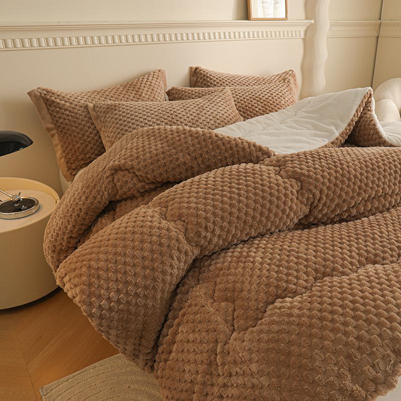 Двойное одеяло Очень теплое зимнее одеяло Кашемир ягненка и соевый флис Теплое шерстяное одеяло Утолщенное одеяло Наполнители для двуспальной кровати