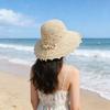 Foldable Summer Sun Hat Crochet Sunshade Hat Casual Sunscreen Visor Cap  Girl