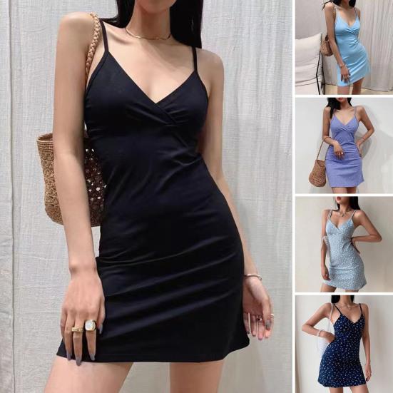 Camisole Dress Backless Versatile Sweat Absorbing Fashion Spaghetti Straps Floral Print Summer Mini Dress Streetwear