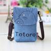 Fashion Women Shoulder Bag Cute Cartoon Totoro Print Canvas Crossbody Bag Coin Purse Cell Phone Bag Wallet