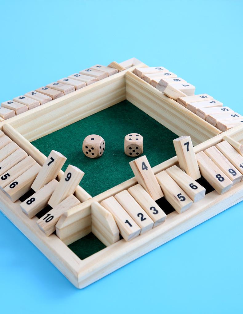 Wooden 4-Sided Flip Card Game for Stress Relief & Fun At Parties - Ideal for Adults & Kids