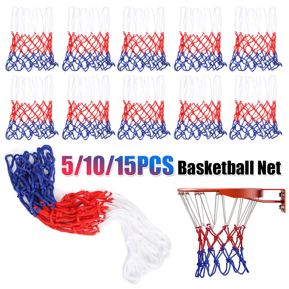 Стандартная баскетбольная сетка Сетка для баскетбольного кольца Официальная спецификация Баскетбольная сетка Прочная нейлоновая сетка для крепления к ободу