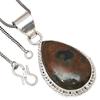 Pendant Rainforest Jasper Gemstone Valentine'Day Gift Silver Jewelry 2"