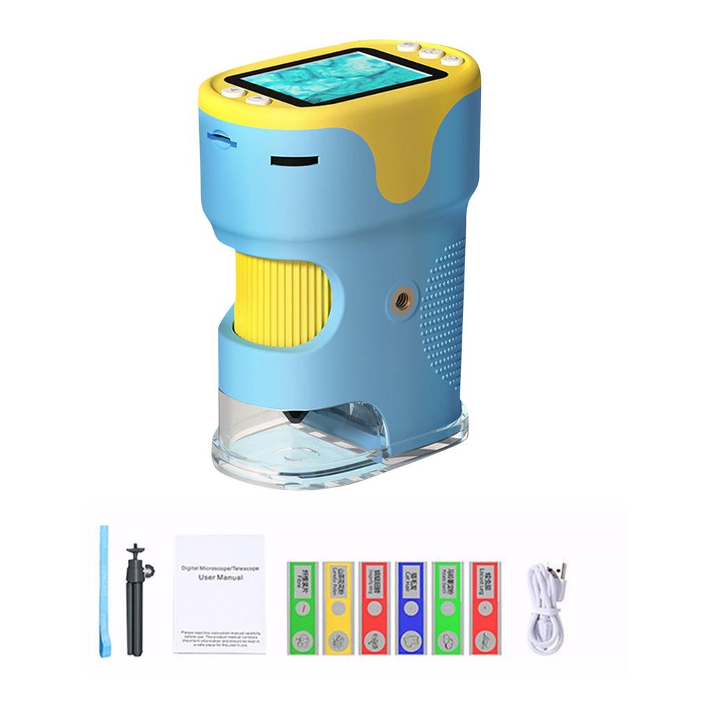 Детский микроскоп, 1000x портативный микроскоп, делает фотографии и видео, может быть использован в качестве подарка на Рождество или день рождения