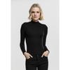 T-shirt Femme - Urban Classic - Turtleneck - Manches Longues - Ajustée - Noir