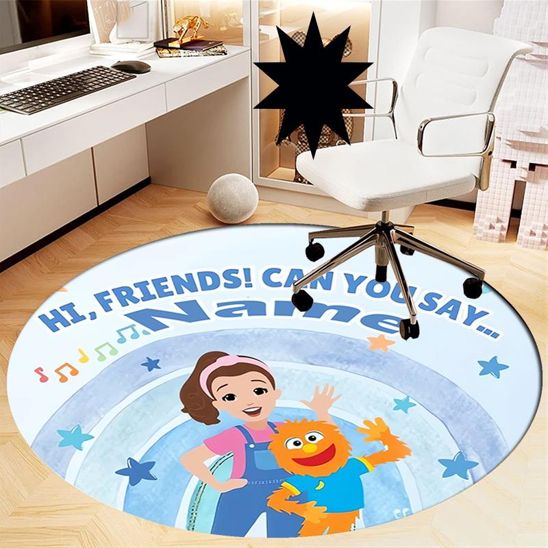 Custom Name Ms. Rachel Printed Round Rug Carpet Chair Rug Area Rug Entryway Doormats,for Office Chair Living Room Bedroom Kitchen Room.