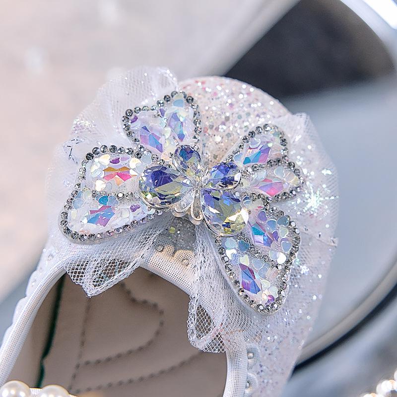 Autumn 2025 Korean Style Glossy Princess Girls' Closed-Toe Soft Sole Shoes for Stage Performance