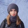 Winter Outdoor Windproof Ear Protection Beanie Hat with Fleece Lining Warm Hat Scarf Set Women Knitted Wool Hat