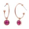 E375 Austrian Crystal Rose Gold Earrings - Fuchsia