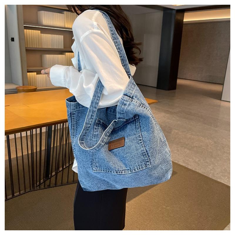 Ленивый ветер Ретро Джинсовая сумка 2025 Новая Тисненая Сумка-тоут через плечо