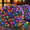 Светодиодные сетчатые гирлянды Рождественские огни Уличные Разноцветные Рождественские сетчатые гирлянды со 121 светодиодным мини-глобусом 5 футов x 5 футов, Уличные Внутренние Сетчатые гирлянды