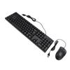 Wired USB Keyboard Mouse Set Ergonomic 104 Keys Keyboard Comfortable Grip Mouse for Game Business