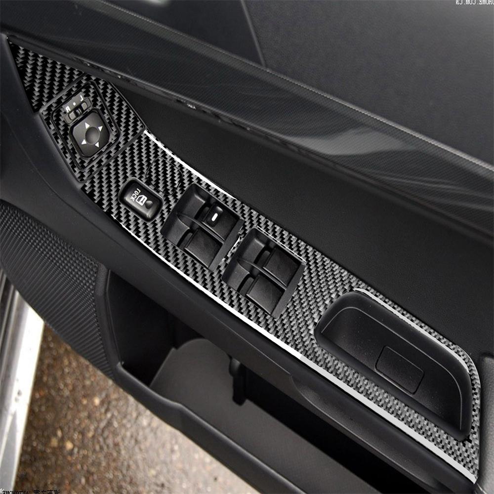 Carbon Fiber Window Lift Switch Panel Cover For Mitsubishi Lancer EVO 08-15 RHD