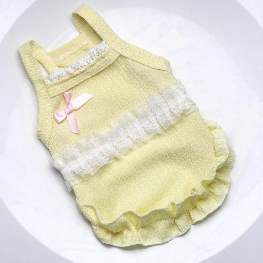 Fashion Breathable Pet Tank Top Floral Lace Princess Style Dog Vest Lightweight Sleeveless Puppy Sling Skirt Outdoor Walk