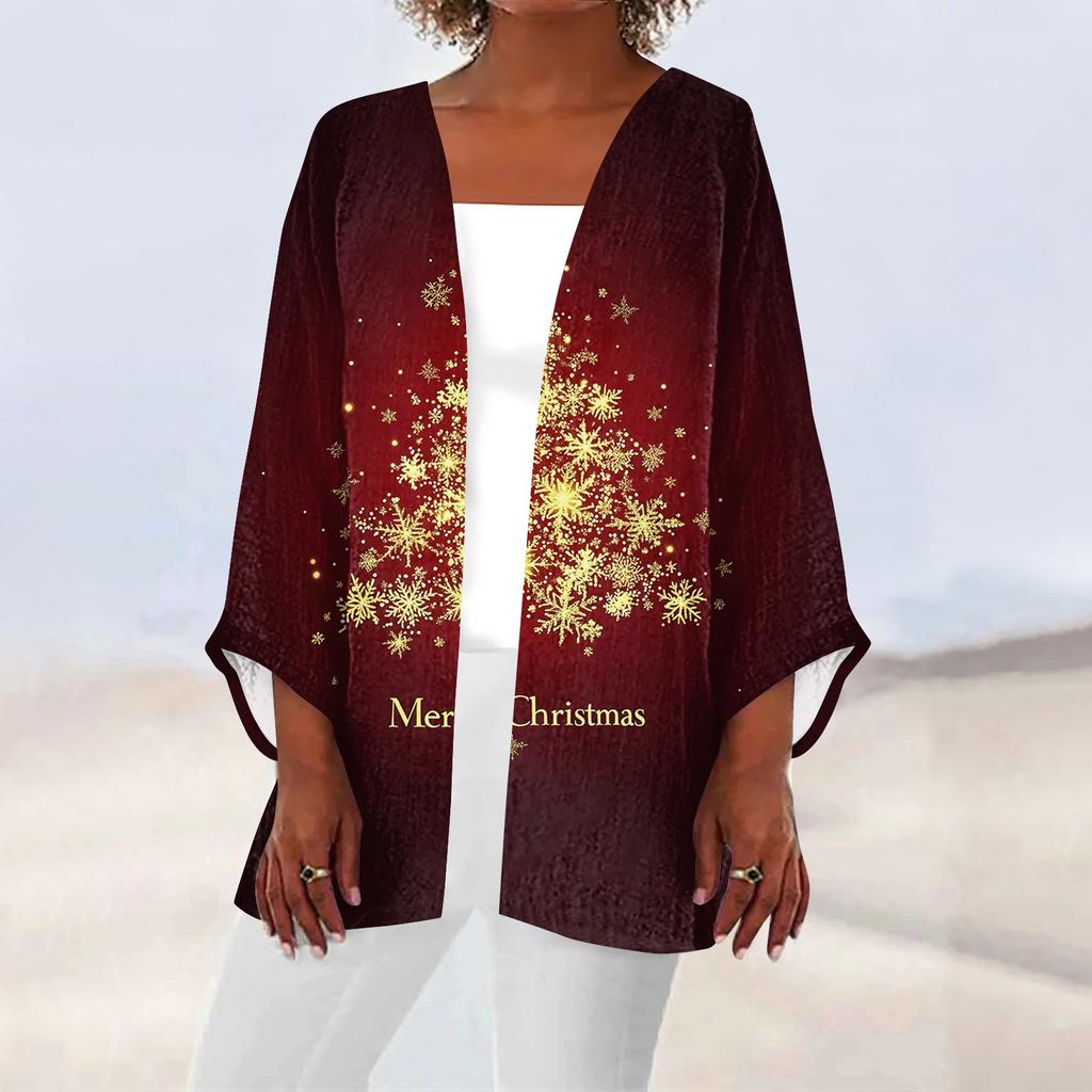 Женская повседневная модная легкая куртка средней длины с принтом, кардиган