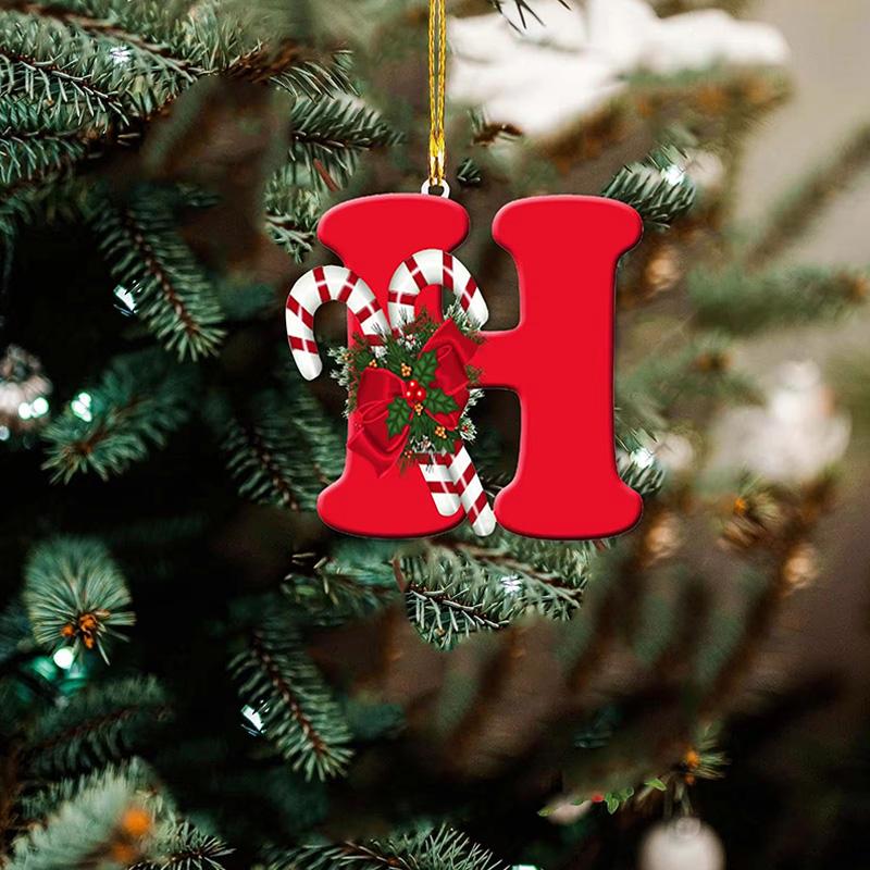 1 шт. Новый, креативный, подвесной, новогодняя елка, алфавит, акрил, плоский, украшение для домашней вечеринки, украшение в подарок