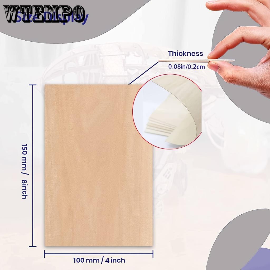 25 необработанных деревянных досок, тополиные доски толщиной 0,08 дюйма, тонкая фанера для поделок, идеальный выбор для проектов «сделай сам», рисования, черчения