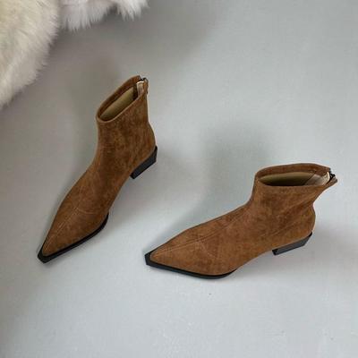 Модные замшевые ботильоны в британском стиле, новая коллекция 2025, темпераментные модные ботильоны, короткие ботильоны, женские ботильоны, эластичные тонкие ботильоны