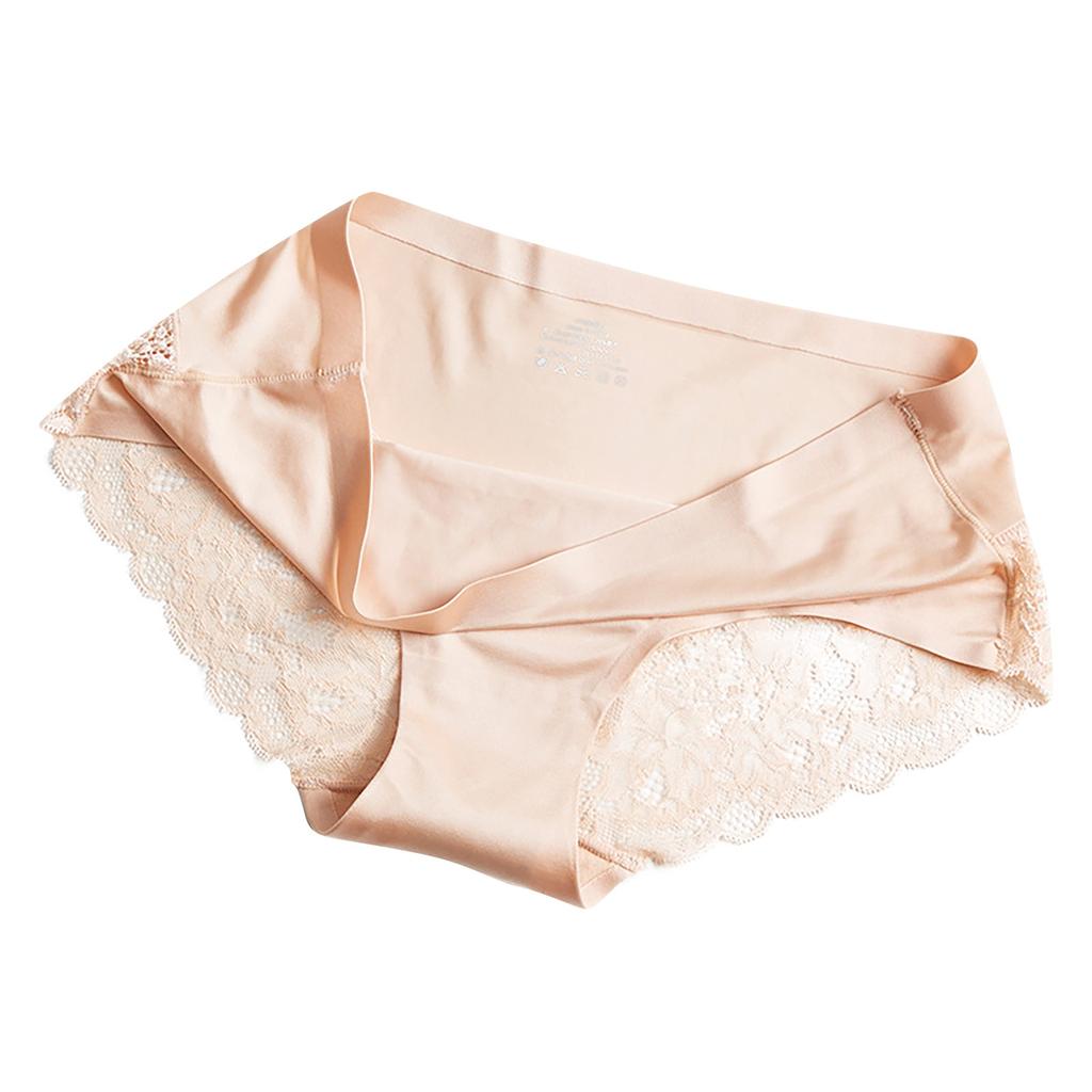 Ladies Sexy Lace Panties One Oiece Ice Silk Seamless Low-waist Briefs