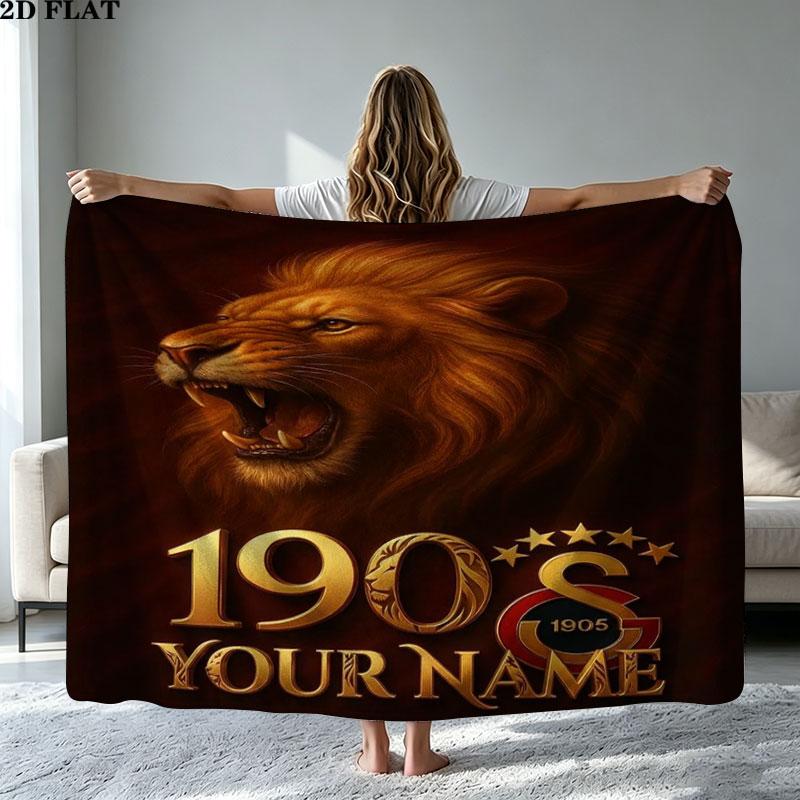 1PC Galatasaray S Custom Name Patterned Flannel Blanket Suitable For All Seasons for Home Decor Warmth and Comfort Gifts Holiday Present