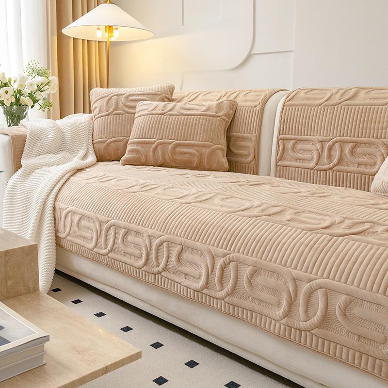 Плюшевая подушка для дивана, зимняя кремово-белая утолщенная нескользящая новая подушка, зимняя подушка, чехол для дивана, полотенце