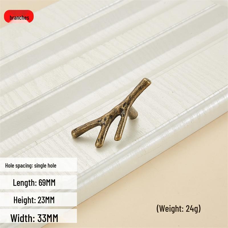 European Retro Black Branch Handle for Modern Kitchen or Wardrobe