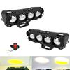 4 Lens LED Spotlights Motorcycle Headlights Hi/Low Beam Driving Fog Light For ATV Scooter Trucks SUV Accessories Running Lights