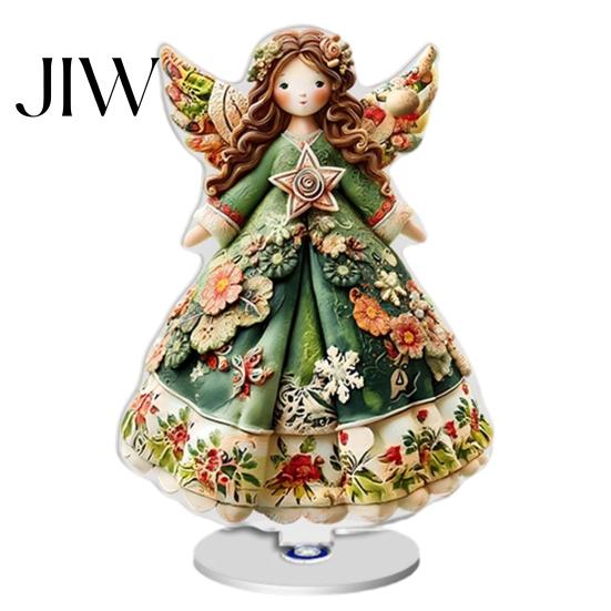 Snowman Cupcake Table Centerpiece Christmas Gingerbread Rotating Acrylic Desktop Ornament, 2D Flat Rotatable Festive Party Ornament Decorative Plaque