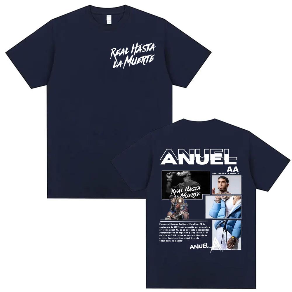 Rapper Anuel AA Real Hasta La Muerte Tour T Shirt Men Women Fashion Hip Hop Pop Music Summer Shirts Casual Short Sleeve Tshirt