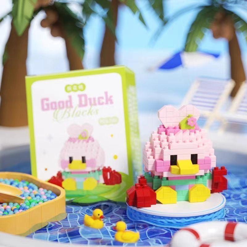 Милые утки серии животных микро-блоки дрели собирать вентиляторы развивающие игрушки для детей