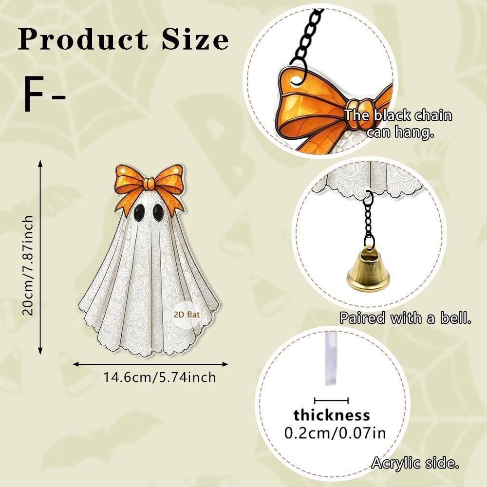 Pumpkin Design Acrylic Wall Hanging Mini Town Design Car Rearview Mirror Decoration For Halloween
