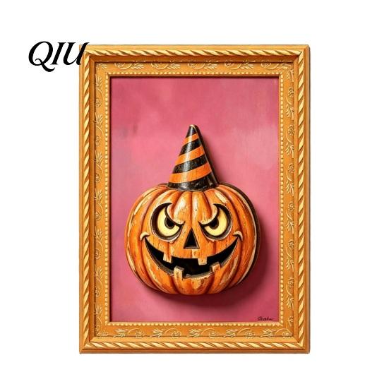 Magnetic Refrigerator Accessories Halloween Pumpkin Frame Magnet, Vintage Ghost Fridge Whiteboard Decorative Magnet for Holiday Party Waterproof